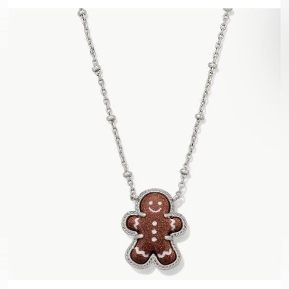 Kendra Scott Gingerbread Silver Short Pendant Necklace NEW